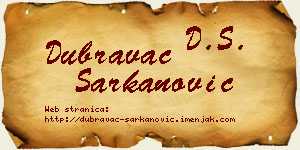 Dubravac Šarkanović vizit kartica